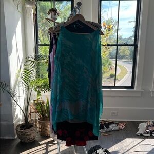 JAYGODFREY Teal and Purple silk Dress